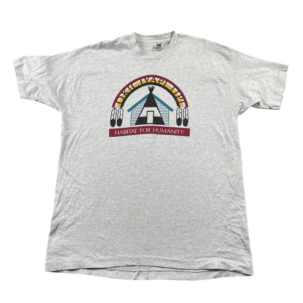 VTG Habitat for Humanity T-Shirt Mens XXL Okiciyapi Tipi  USA Single Stitch